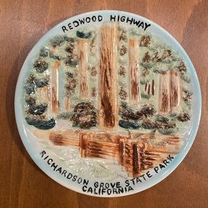 Redwood Grove decorative ceramic plate Richardson State Park tourist souvenir